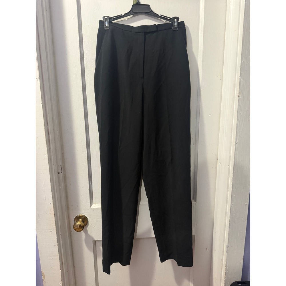 Jones New York Platinum Pleated Dress Pants Black High Rise Trousers Size 6